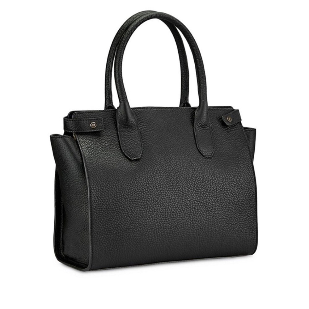 GiGi New York Classic Black Leather Satchel
